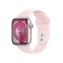 APPLE WATCH SERIES 9 GPS 41MM PINK ALUMINIUM CASE WITH LIGHT PINK SPORT BAND - M/L, MR943QC/A