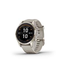 GARMIN FENIX 7S PRO SAPPHIRE SOLAR, SOFT GOLD STAINLESS STEEL, LIGHT SAND BAND 010-02776-15