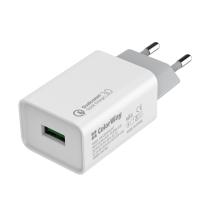 COLORWAY AC NAB. 1XUSB QUICK CHARGE 3.0, 18W, BIELA (CW-CHS013Q-WT)