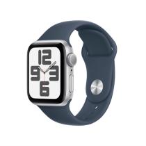 APPLE WATCH SE GPS 40MM SILVER ALUMINIUM CASE WITH STORM BLUE SPORT BAND - S/M MRE13QC/A