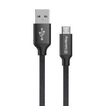 COLORWAY KABEL USB MICROUSB 2.4A 2M, CIERNY (CW-CBUM009-BK)