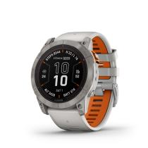 GARMIN FENIX 7X PRO SAPPHIRE SOLAR, TITANIUM, FOG GRAY/EMBER ORANGE BAND 010-02778-15