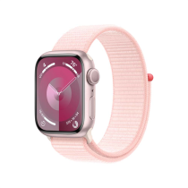 APPLE WATCH SERIES 9 GPS 41MM PINK ALUMINIUM CASE WITH LIGHT PINK SPORT LOOP, MR953QC/A