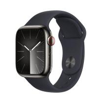 APPLE WATCH SERIES 9 GPS + CELLULAR 41MM GRAPHITE STAINLESS STEEL CASE MIDN.SPORT BAND-S/M,MRJ83QC/A