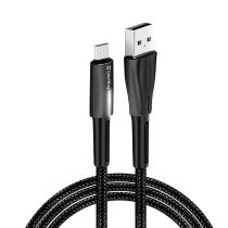 COLORWAY KABEL USB TYPE-C (ZINK ALLOY + LED) 2.4A 1M, BLACK (CW-CBUC035-BK)