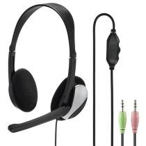 HAMA 139900 PC OFFICE STEREO HEADSET HS-P100, CIERNY