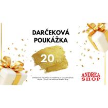 NOVA ESHOP Poukazka ANDREASHOP (platnost 6 mesiacov) 20,- Euro