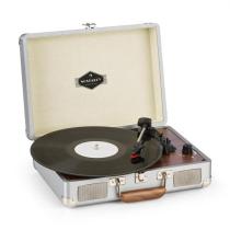 AUNA PEGGY SUE, GRAMOFON, STEREO REPRODUKTORY, USB PRIPOJENIE, STRIEBORNY, 10032933