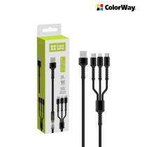 COLORWAY KABEL UNIVERZALNY 3V1 (LIGHTNING+MICROUSB+TYPE-C) 4.0A, 20W, 1.2M, GREY (CW-CBU3003-GR)