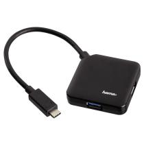 HAMA 135750 USB-C 3.1 HUB 1:4, CIERNY