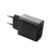 FIXED FIXC20N-CU-BK SIETOVA NABIJACKA S USB-C A USB VYSTUPOM, PODPORA PD A QC 3.0, 20W, CIERNA