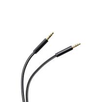 MOBILNET DAD-0060-AUX-JACKX TEXTILNY AUX KABEL 2X3.5MM, CIERNY (PLETENY) 1M