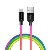 COLORWAY KABEL USB TYPE-C 2.4A 1M - MULTICOLOR (CW-CBUC018-MC)