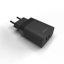 FIXED FIXC35-2C-BK SIETOVA NABIJACKA S 2X USB-C VYSTUPOM, PODPORA PD, 35W, CIERNA