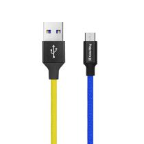 COLORWAY KABEL USB MICROUSB, NATIONAL, 2.4A 1M, MODRO-ZLTY (CW-CBUM052-BLY)