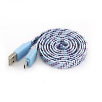 SBOX USB-103CF-BL PREPOJOVACI KABEL (PLOCHY) USB 2.0/MICROUSB MODRY