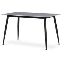 AUTRONIC HT-403M GREY Stůl jídelní 130x70x76 cm, deska slinutý kámen v imitaci matného mramoru, čern