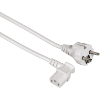 Hama universal Mains Lead with 90° socket, 5 m, white