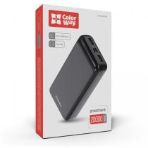 COLORWAY POWER BANK 20 000 MAH SLIM, BLACK (CW-PB200LPD2BK)