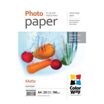 COLORWAY PHOTO PAPER MATTE 190G/M, A4, 20PC. (PM190020A4) (PM190020A4)