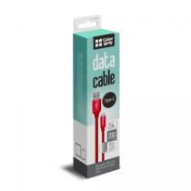 COLORWAY CABLE USB - TYPE-C 2.4A 2M RED (CW-CBUC008-RD)