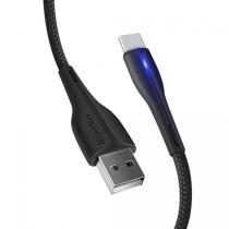 COLORWAY CABLE USB - TYPE-C (PVC+LED) 2.4A 1M BLACK (CW-CBUC034-BK)