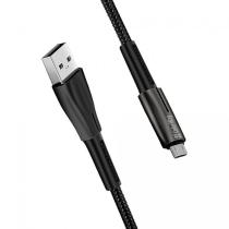 COLORWAY CABLE USB - MICROUSB (ZINC ALLOY+LED) 2.4A 1M BLACK (CW-CBUM035-BK)