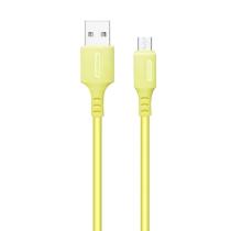 COLORWAY CABLE USB - MICROUSB (SOFT SILICONE) 2.4A 1M YELLOW (CW-CBUM043-Y)