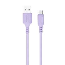 COLORWAY CABLE USB - MICROUSB (SOFT SILICONE) 2.4A 1M PURPLE (CW-CBUM044-PU)