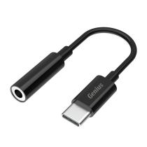 GENIUS ACC-C100, USB/AUDIO PREVODNIK, USB C SAMEC - JACK (3.5MM) SAMICA, STEREO, CIERNA