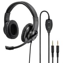 HAMA 139925 PC OFFICE STEREO HEADSET HS-P300, CIERNY