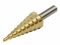 Vrták stupňovitý TiN, Ø4-20mm, stupňovanie 2mm, 9 otvorov