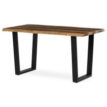 AUTRONIC HT-F4214 OLW Stůl jídelní, 140x80x75 cm, MDF deska, dekor staré dřevo, kovové nohy ve tvaru