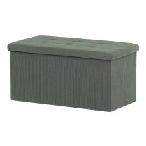 AUTRONIC TAB-472 GRN6 Taburet s úložným prostorem, zelená manšestrová látka