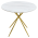 KONDELA Jedálenský stôl, biely mramor/gold chróm zlatá, priemer 90 cm, MEKNER