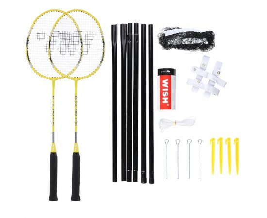 Sada raket na badminton WISH Alumtec 4466, žlutá