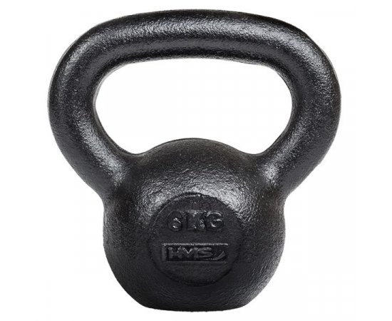 Litinový kettlebell HMS KZG06 6 kg, černý