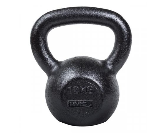 Litinový kettlebell HMS KZG12 12 kg, černý