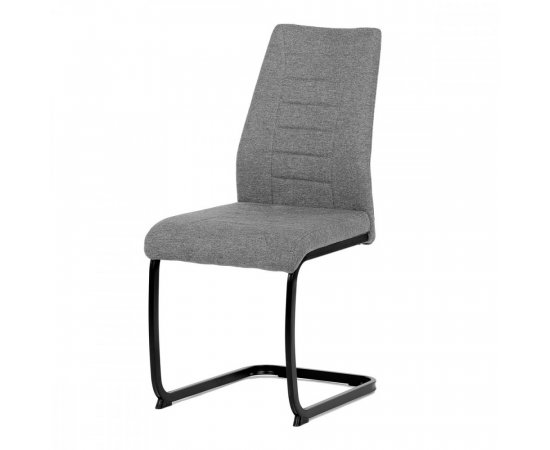 AUTRONIC DCL-438 GREY2 Židle jídelní, stříbrná látka, černé kovové nohy