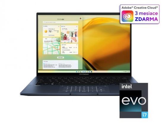 ASUS Zenbook 14 UX3402VA-OLED436W, i5-13500H , 14.0˝ 2880x1800, UMA, 16GB, SSD 512GB, W11H NumPad, FPR TPM modry