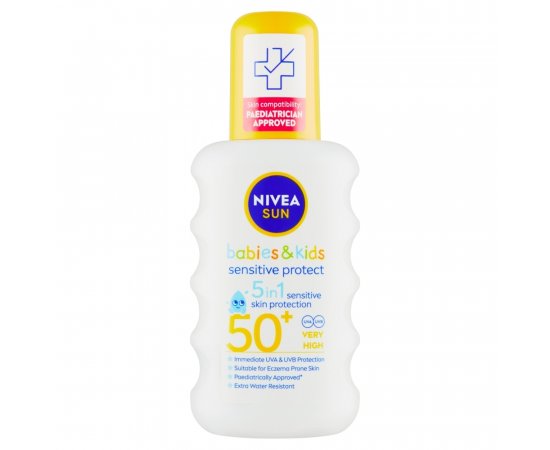 NIVEA Sun Sensitive Protect detský sprej na opaľovanie OF 50+, 200 ml