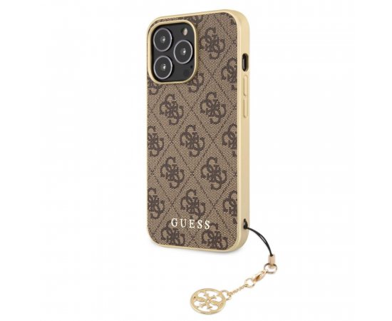 Guess 4G Charms Zadní Kryt pro iPhone 13 Pro Brown