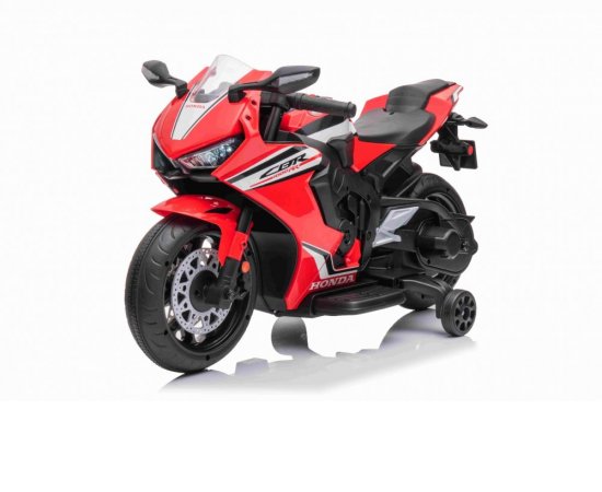 Elektrická Motorka HONDA CBR 1000RR, Licencované, 12V batéria, Plastové kolesá, 30W motor, LED svetlá, pevný rám, pomocné kolieska, červené