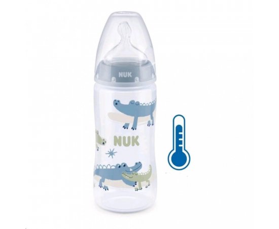 Dojčenská fľaša NUK FC+Temperature Control 300 ml BOX-Flow Control cumlík blue