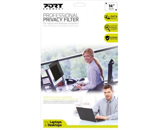 PORT CONNECT PRIVACY FILTER 2D - 14&amp;apos;&amp;apos;, 16/9, černý