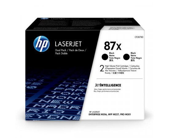 HP originál toner CF287XD, HP 87X, black, 36000 (2x18000)str., dual pack, 2x2,7 kg