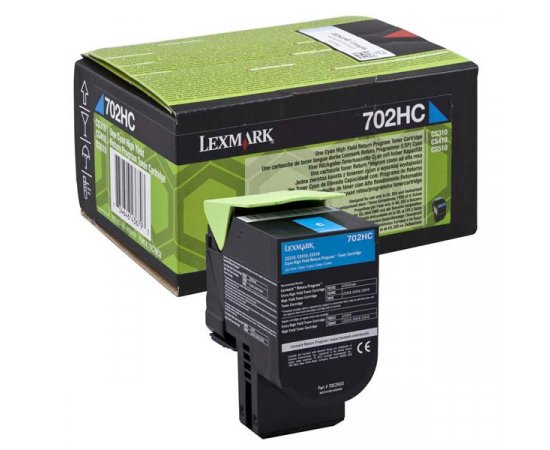 Lexmark originál toner 70C2HC0, cyan, 3000str., high capacity, return