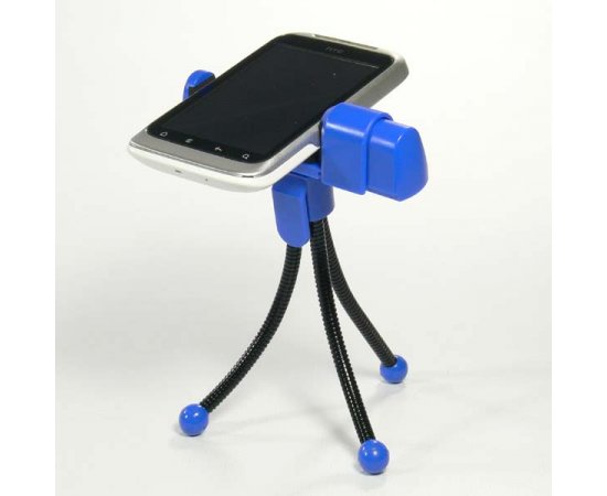 Držiak na mobil Logo na stôl, modrý, termoplast, pre akýkoľvek mobilný telefón, modrá, mobil
