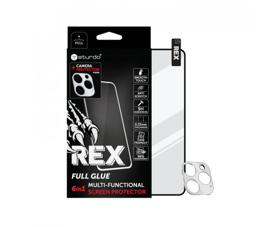 Sturdo REX ochranné sklo + sklo na fotoaparát iPhone 13 Pro (6in1 Full Glue)