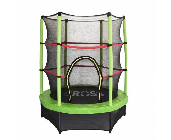 CROSS TRAMPOLINA SO SIETOU, ZELENOCIERNA, 140X140X160CM /91554/